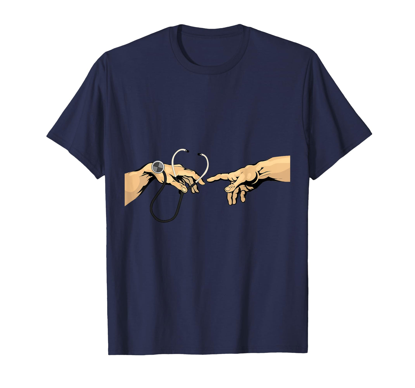 Creation of Adam Michelangelo Doctor Hospital stethoscope T-Shirt