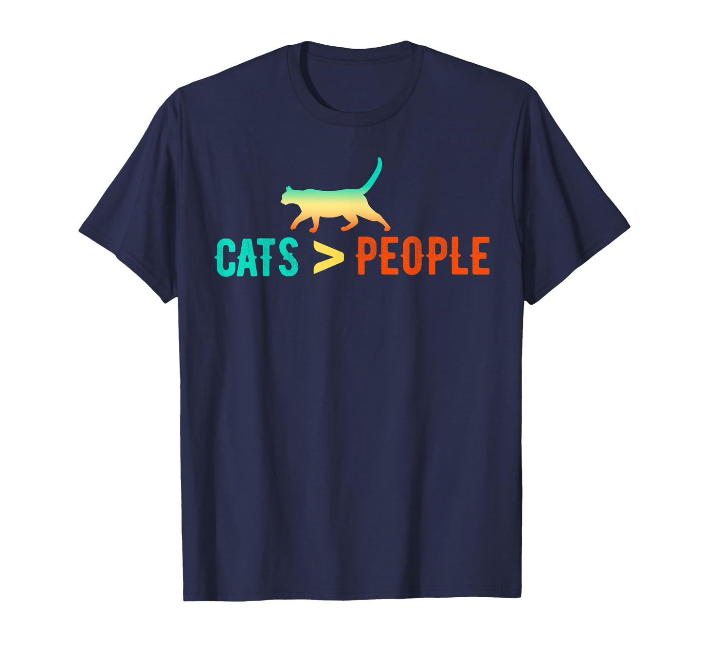 Cats are Greater or Better than People Introvert Design T-Shirt