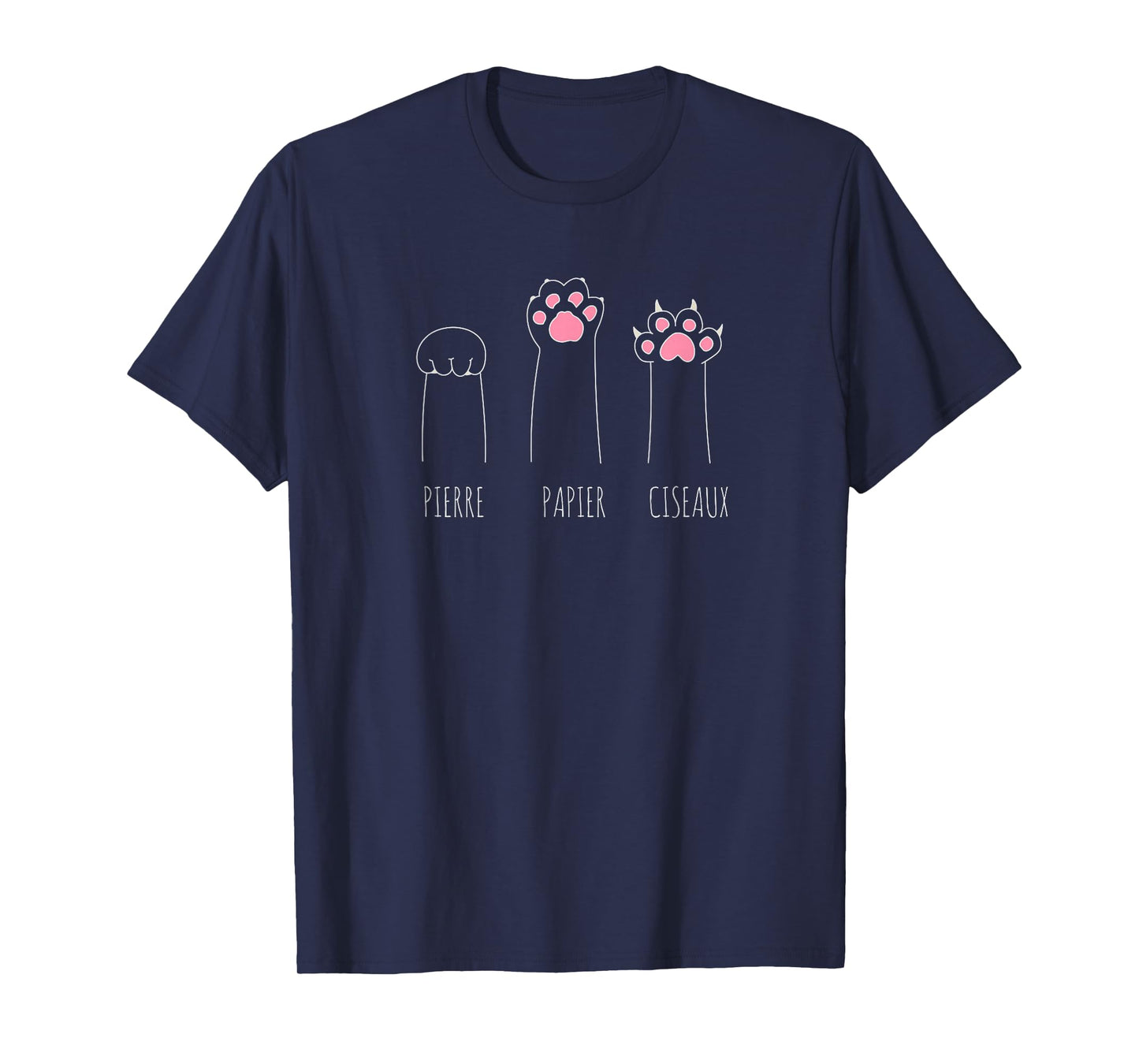 Rock Paper Scissors Cat Paws and Mittens in French T-Shirt