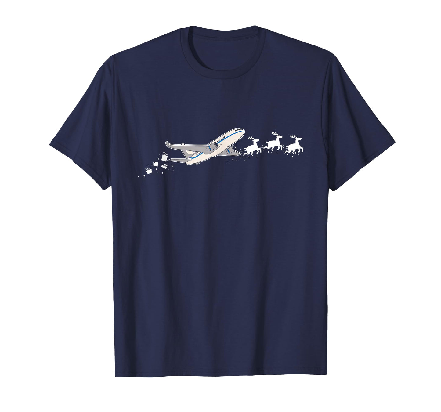 Airplane Santa Christmas Sleigh - Funny Airplane Xmas T-Shirt
