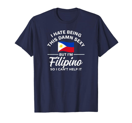 Attractive Fil-Am Filipino American Adults Unisex Black X-Small Modern Humorous Sexy Novelty T-Shirt
