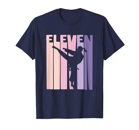 11th Birthday Gift Karate Retro Taekwondo Martial Arts Girls T-Shirt