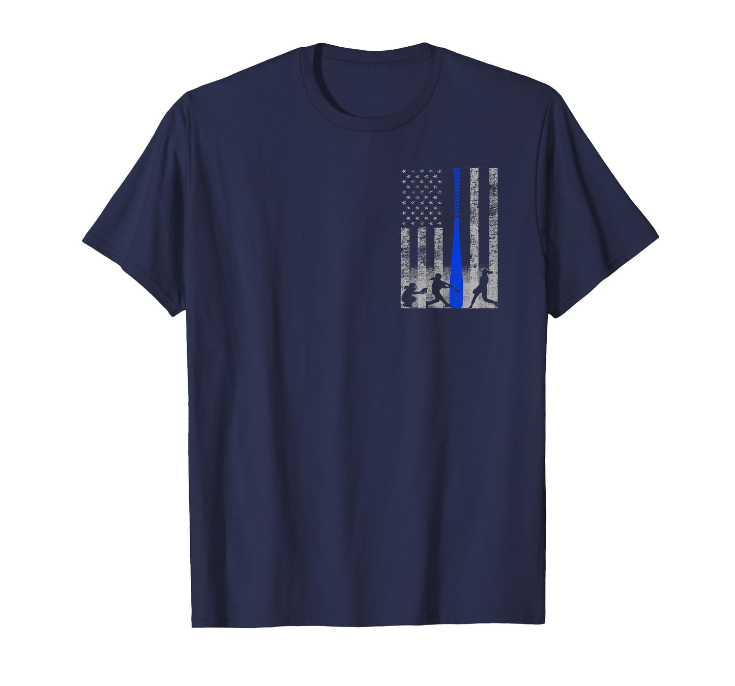 Blue Softball Flag Shirt - Blue Bat Softball Flag T-Shirt