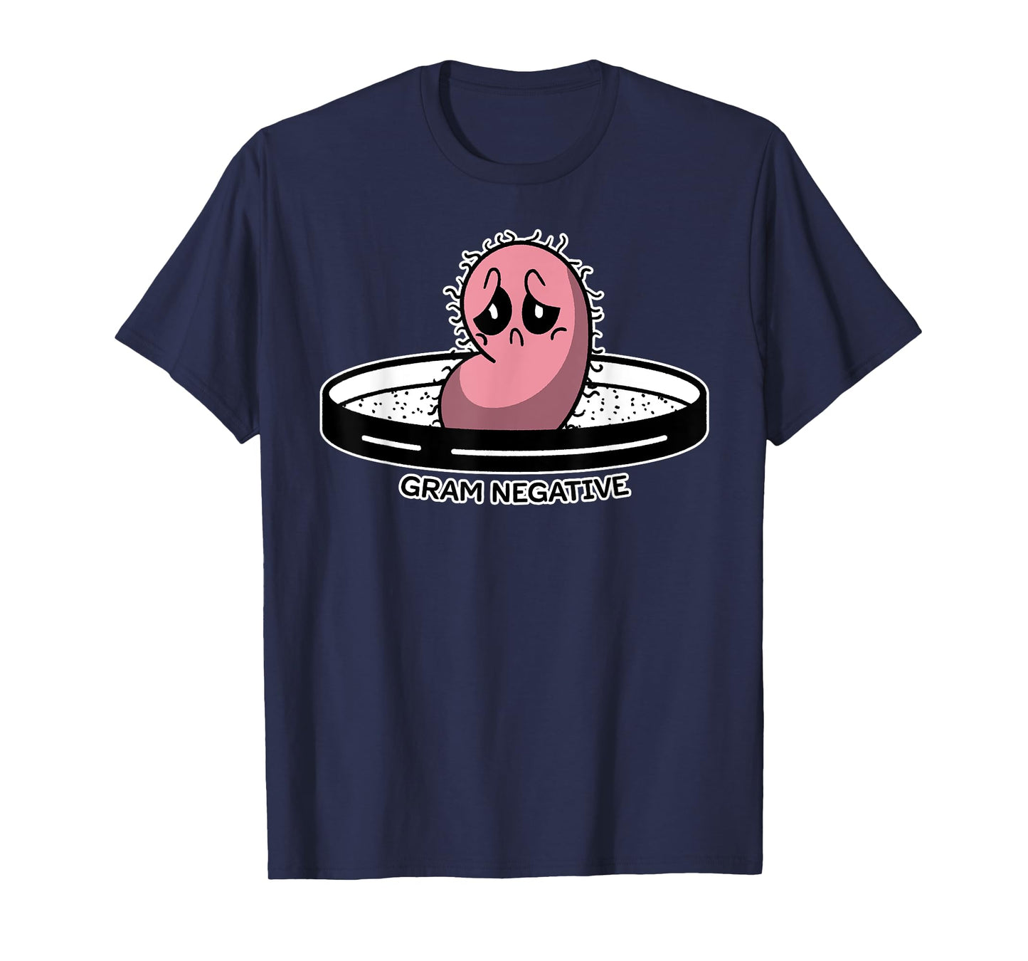Cute Funny Negative Bacteria Microbiology Science Distressed T-Shirt