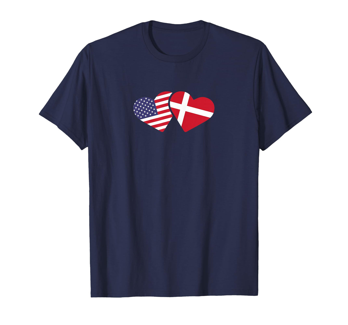 Denmark USA Flag T Shirt Heart Danish American Love T-Shirt