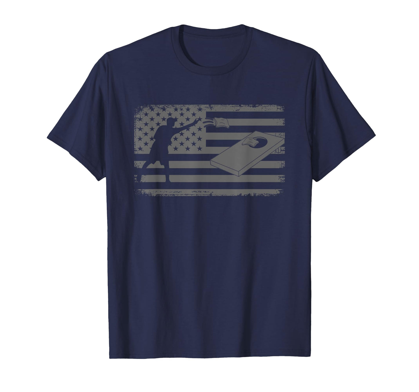 Cornhole Usa Flag Cornhole Team Bean Bag Funny Cornhole T-Shirt