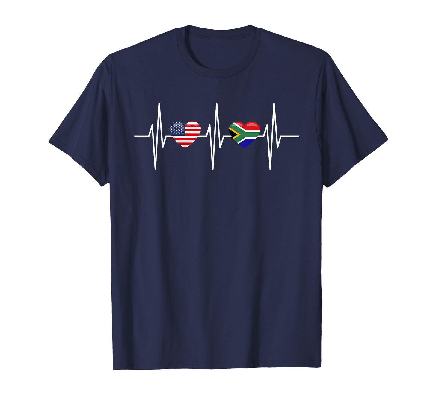 USA South Africa Shirt America South African Flag Heart T-Shirt