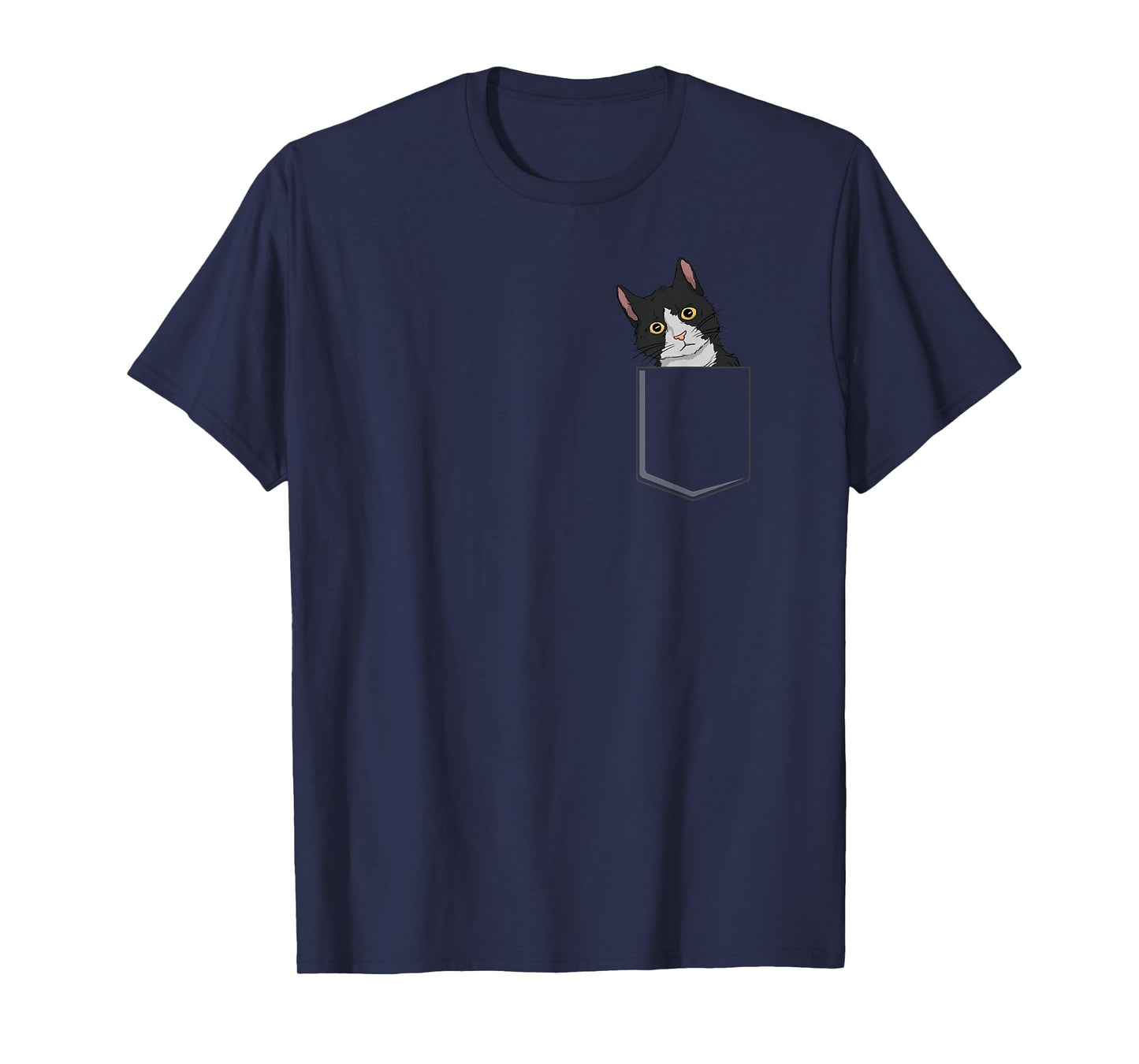 Tuxedo Cat Pocket Cat Lady Gift Cat Mom Tuxedo Cat T-Shirt