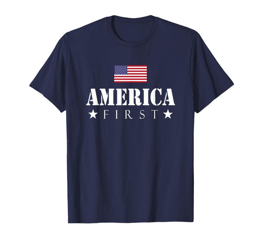 America First AmericaFirst USA Flag American Pride July 4th T-Shirt