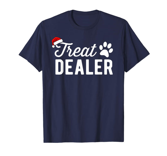 Christmas Dog Treat Dealer Dog Dad Mom Pet Print Cat Lover T-Shirt