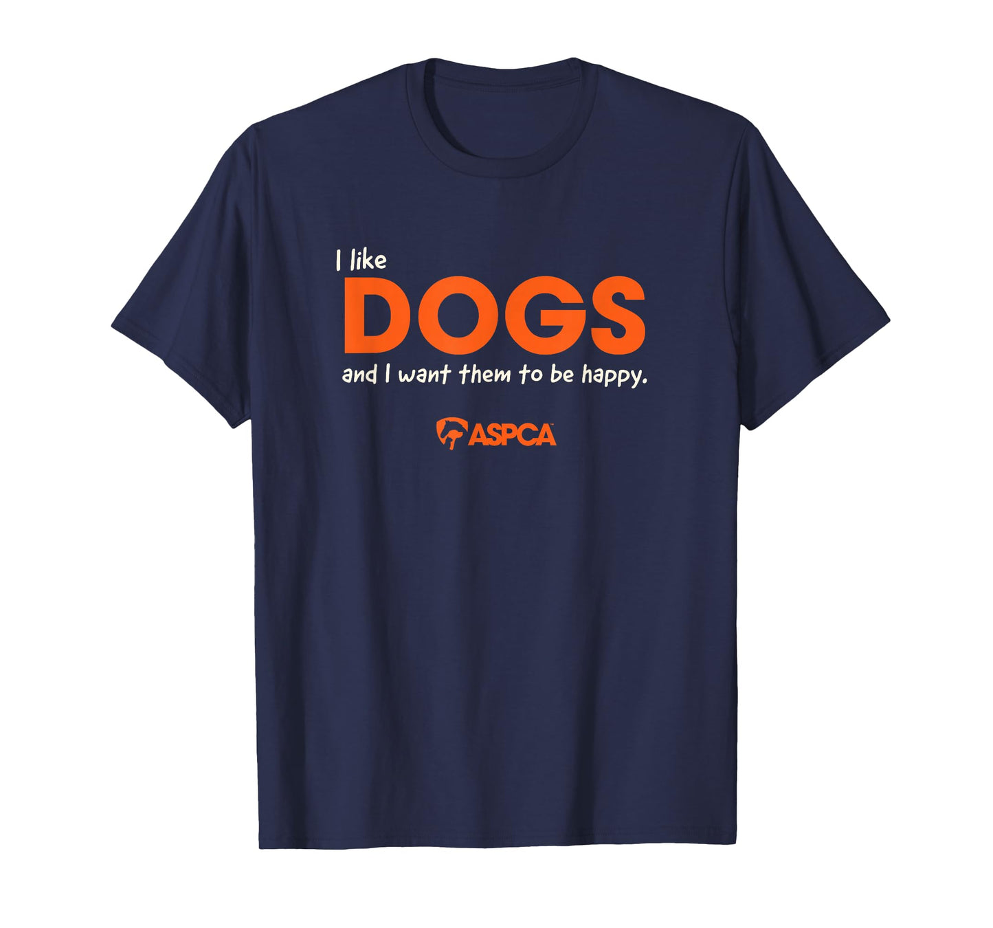 ASPCA I Like Dogs Unisex Adults Black Cotton 100% Classic Fit Crew Neck Short Sleeve T-Shirt