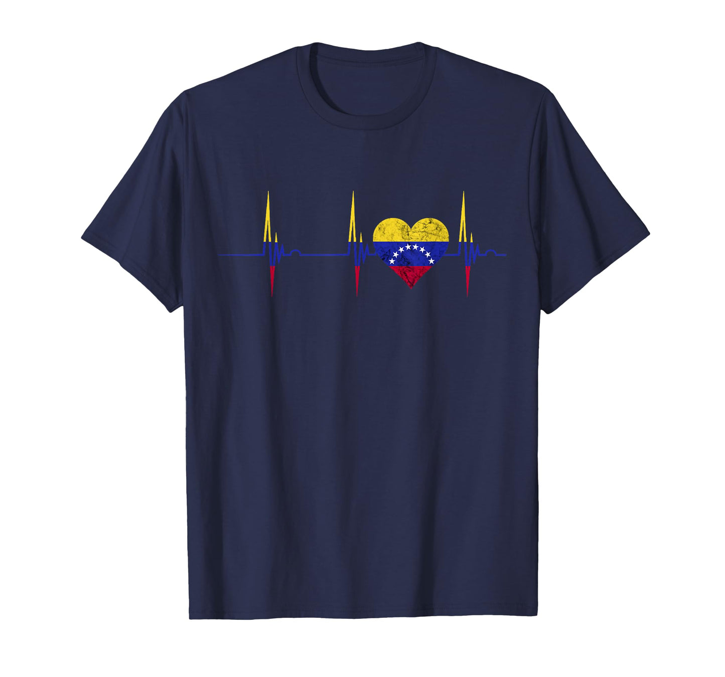 Venezuela Heart Venezuelan Heartbeat ECG Pulse Roots T-Shirt