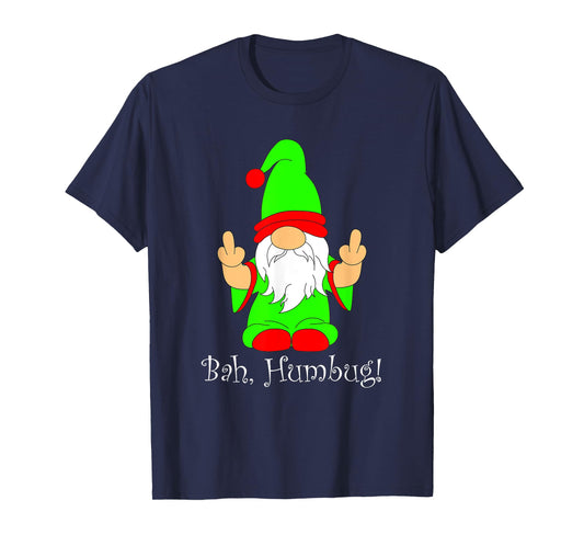 Bah Humbug, Funny Grumpy Christmas Scrooge Gnome T-Shirt