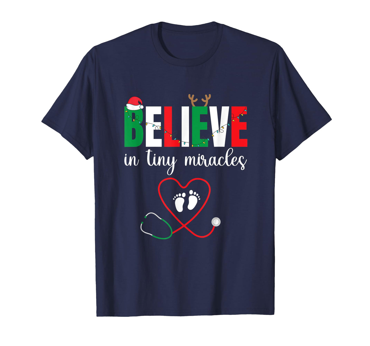 Christmas Baby Delivering - Cute Believe In Tiny Miracles T-Shirt