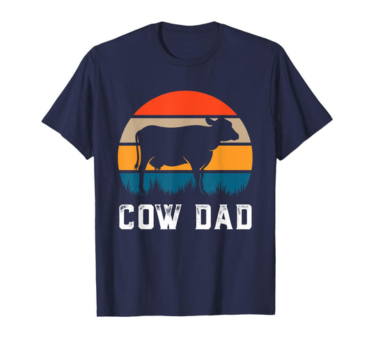Cow Dad Funny Cattle Gift Dairy Farmer Herdsman Cow Lover T-Shirt