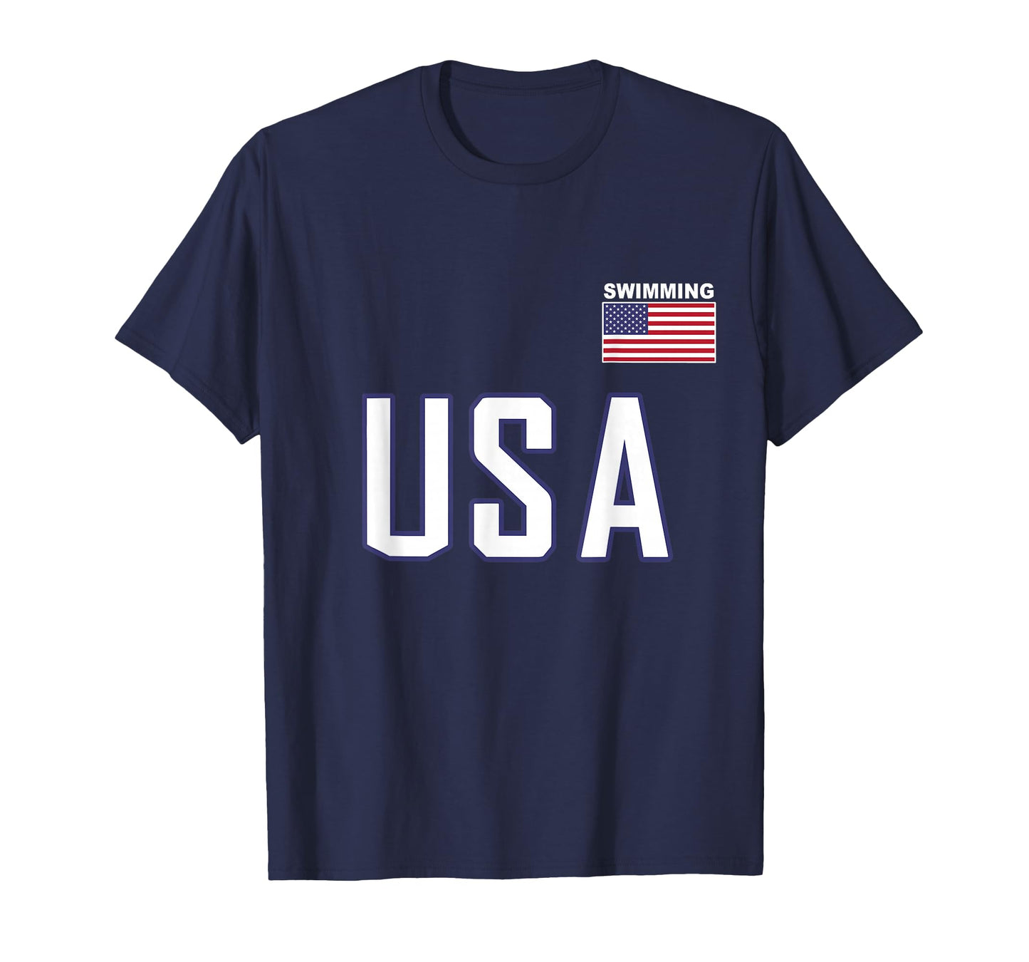 USA Flag Swim Swimming Sport Practice Equipment Men Women T-Shirt