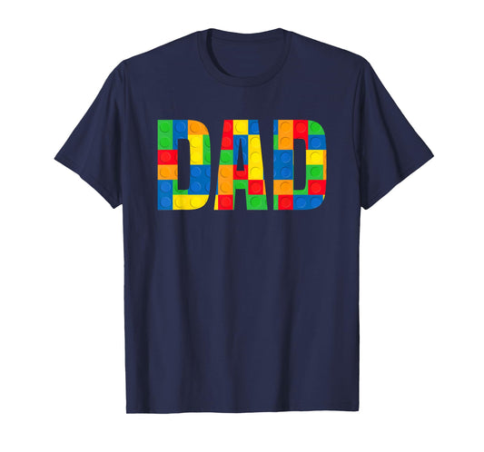 Cool Dad Brick Master Builder Funny Building Blocks Dad T-Shirt