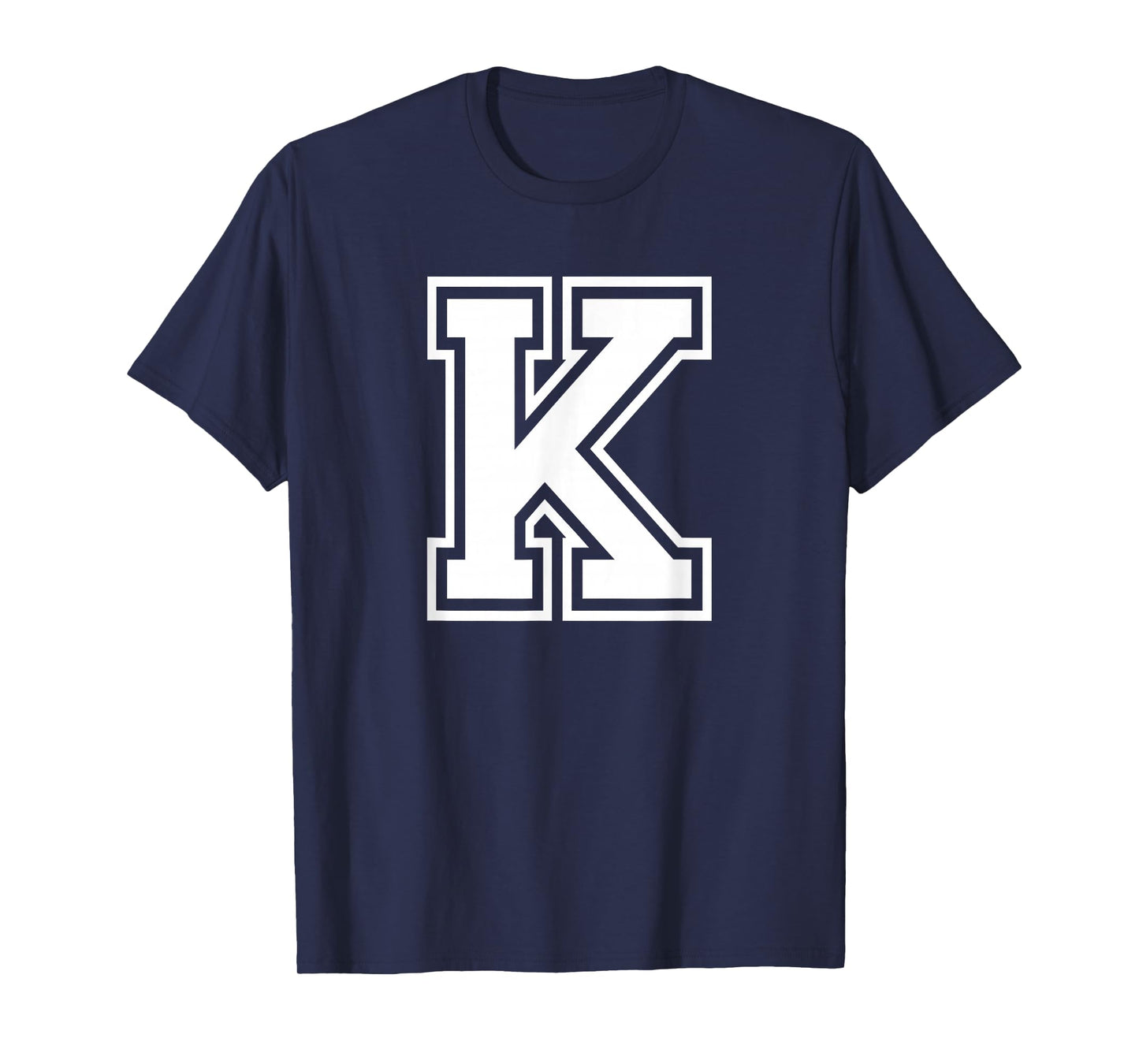 Letter K Name Initial Varsity Alphabet Monogram T-Shirt