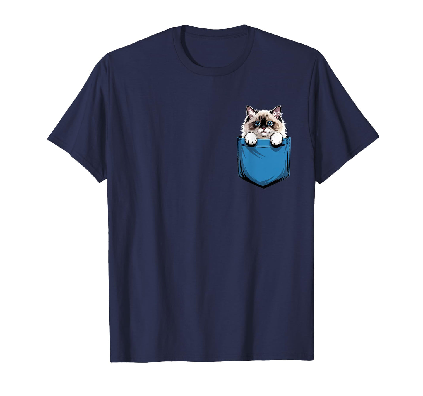 Cute Pocket Ragdoll Cat Lover Cat Mom T-Shirt