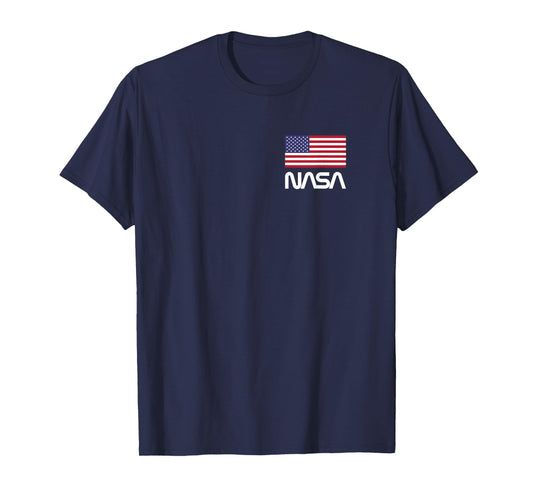 NASA Retro Logo T Shirt with American Flag T-Shirt