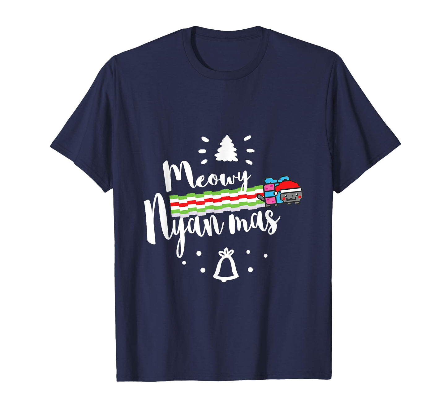 Meowy Nyan Mas - Christmas Nyan Cat Men Women Kids T-Shirt