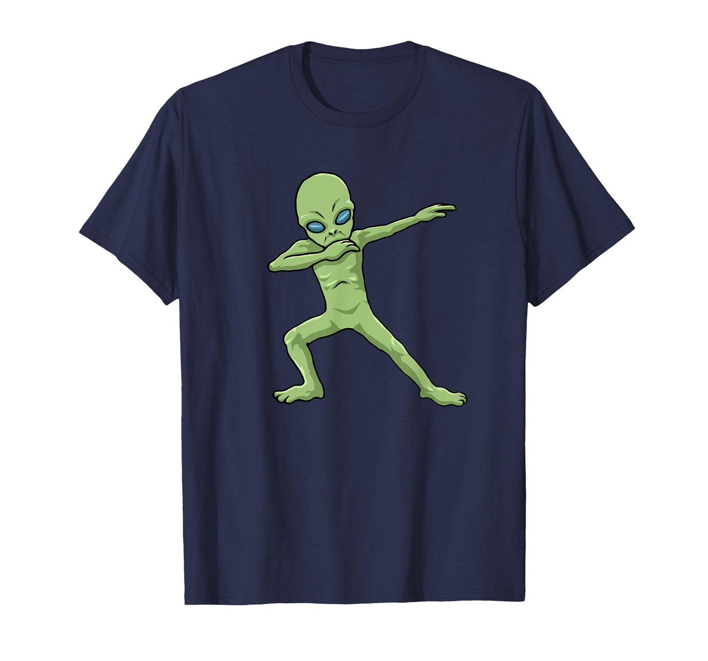 Funny Halloween Clothing Dabbing Alien T-Shirt - Men's Black Short Sleeve Classic Fit Crew Neck T-Shirt - Small