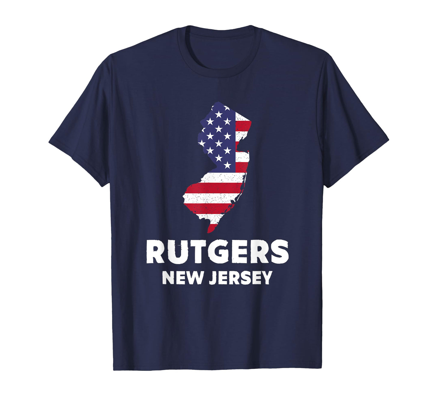 Distressed Patriotic USA Flag Rutgers, New Jersey T-Shirt for Women Men