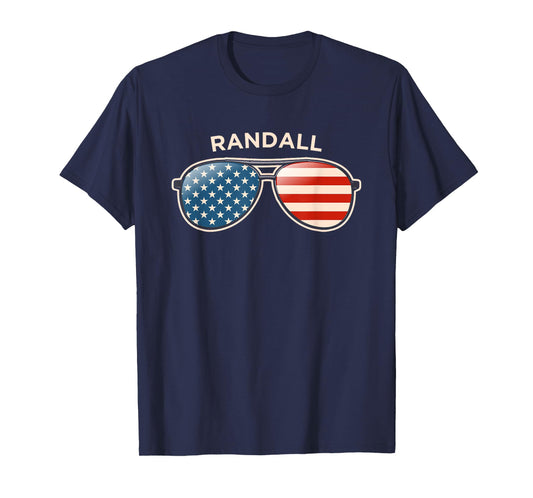Randall, IN Vintage US Flag Sunglasses T-Shirt