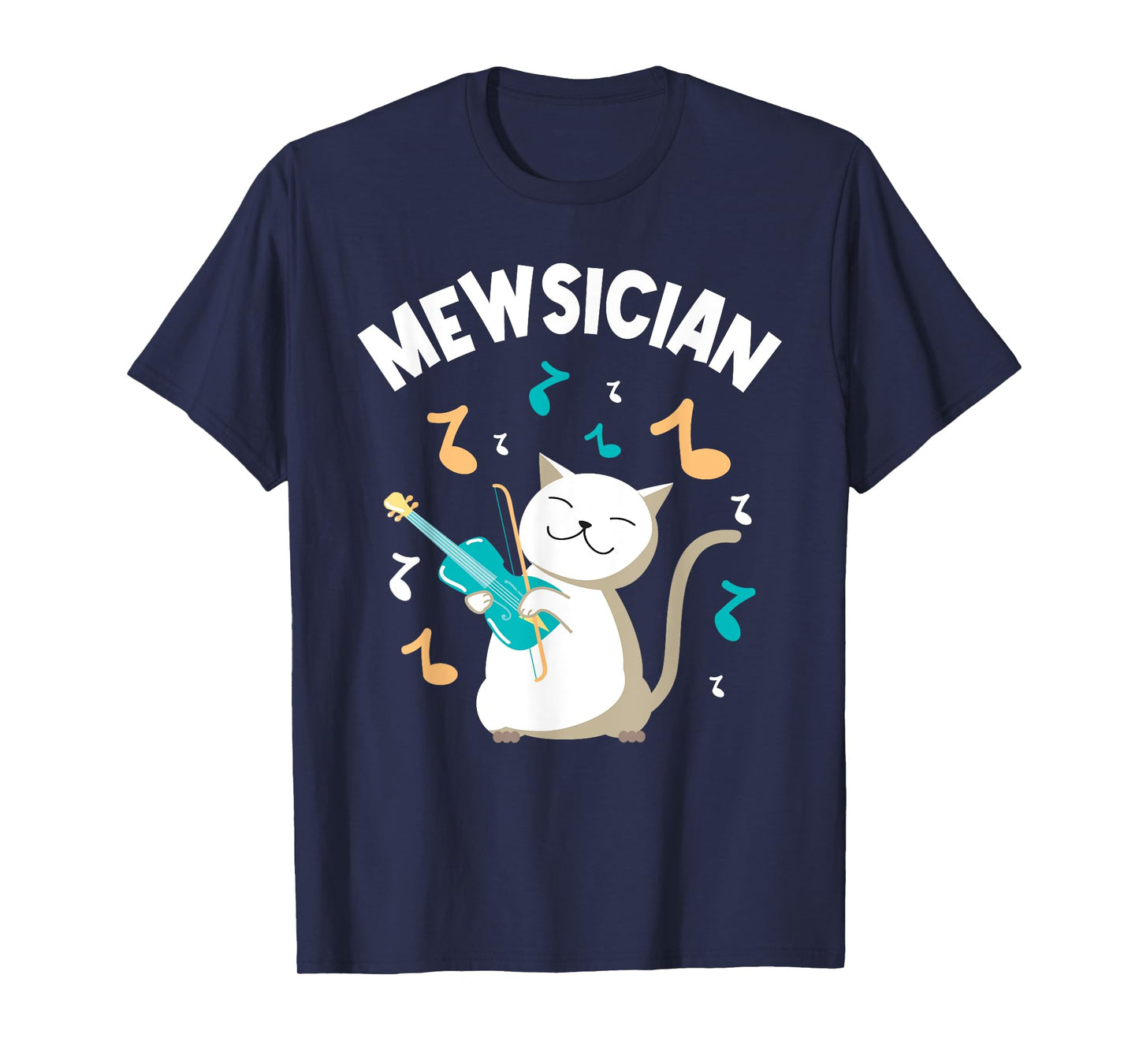 Mewsician - Violin Player Cat Violinist Musician Men Women Girls Kids T-Shirt