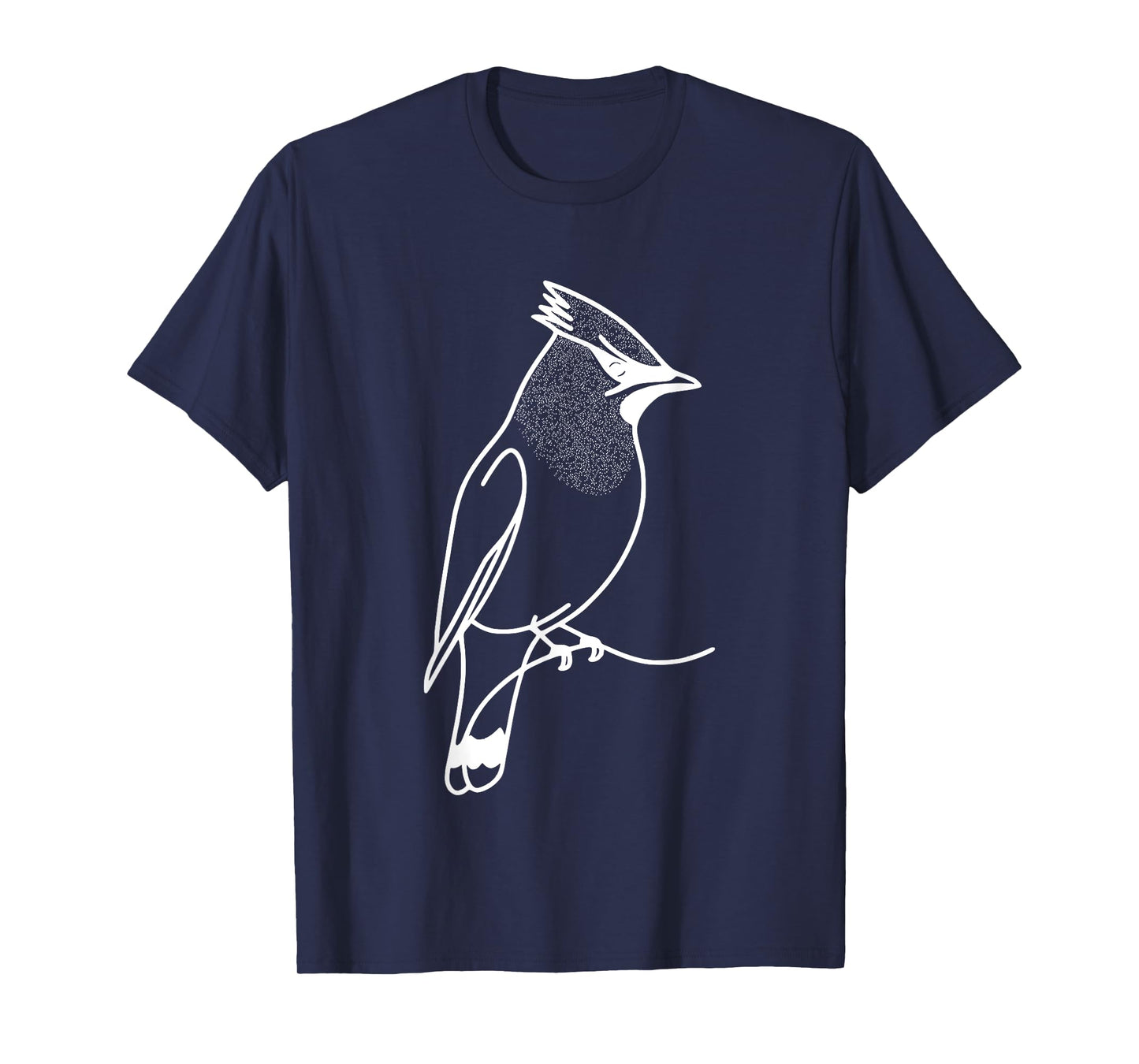 Line Art Bird & Ornithologist Cedar Waxwing T-Shirt