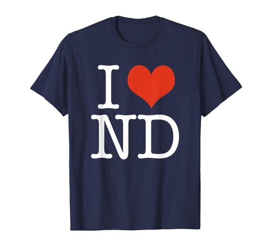 I Love ND North Dakota USA American T-Shirt