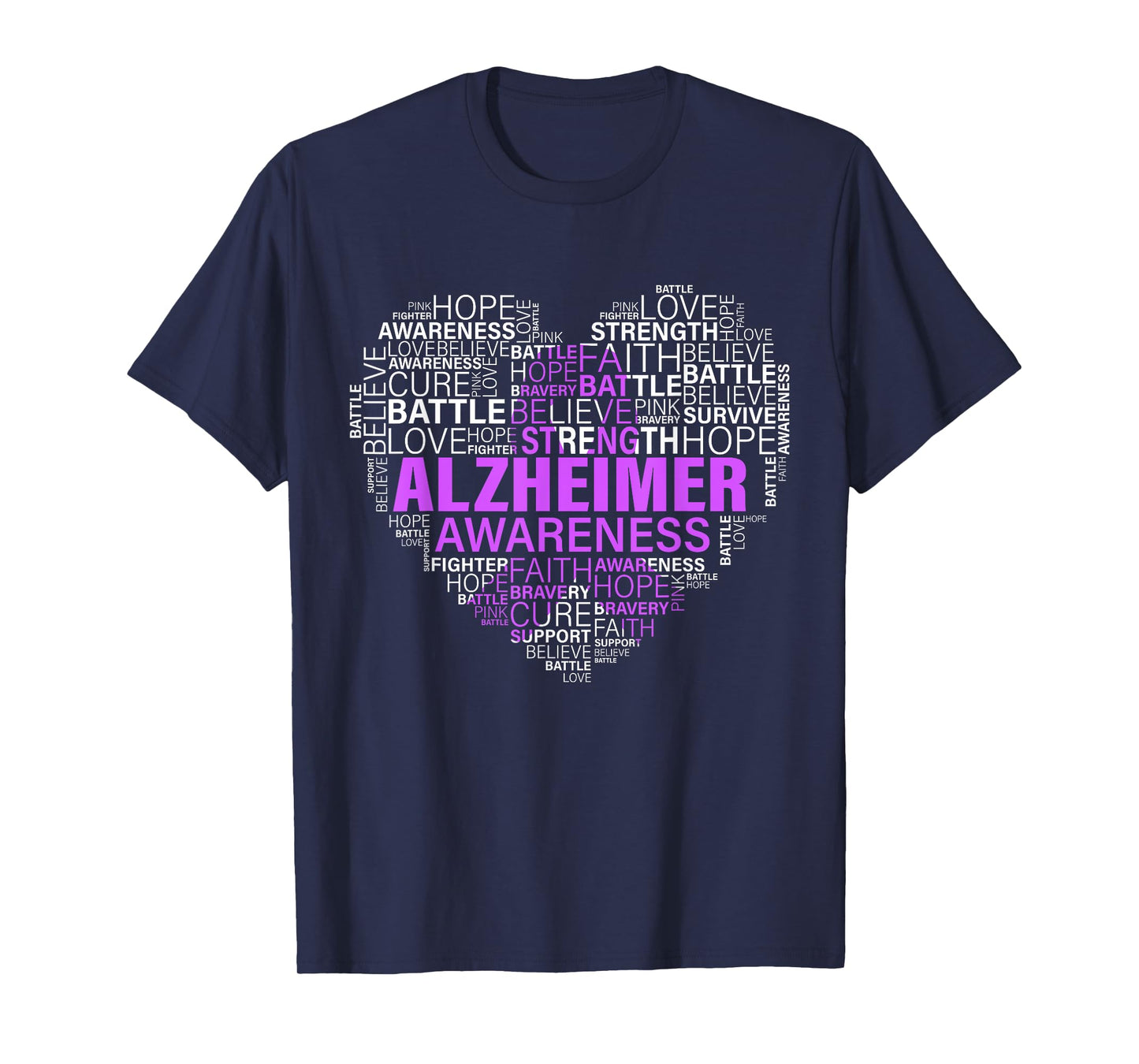 alzheimer awareness words support proud alzheimer warrior T-Shirt