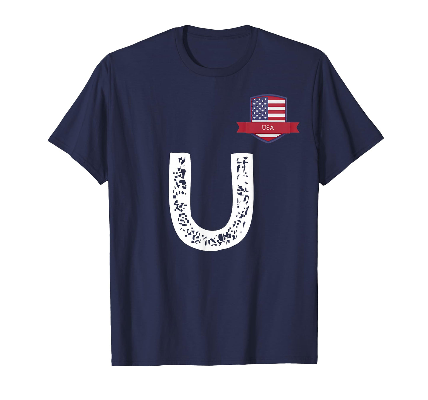 USA Human-Flag Letter U American USA T-Shirt