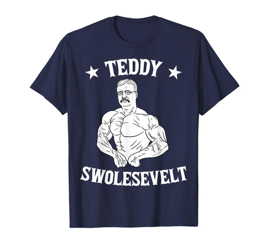 Teddy Roosevelt Theodore Swolesvelt Body Building USA Flag T-Shirt