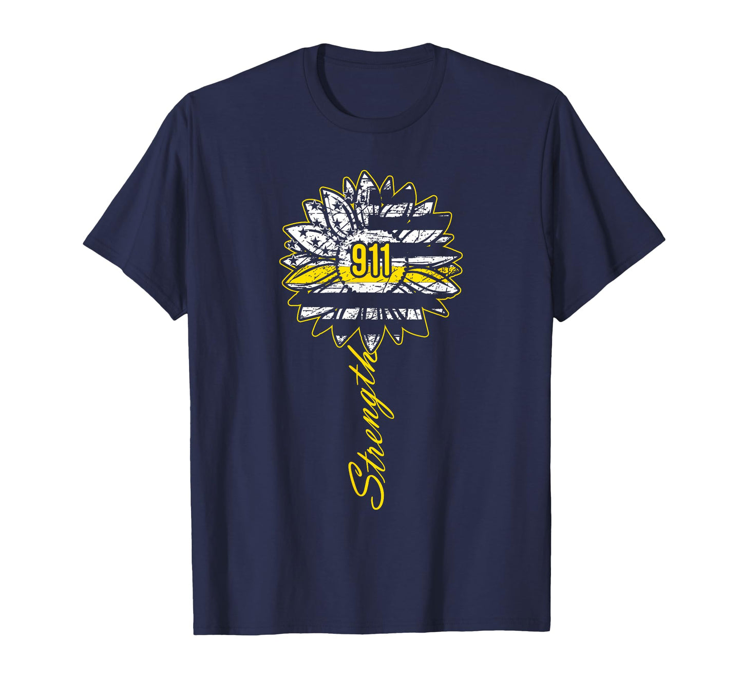 911 Dispatcher Strength - USA Flag Emergency Call Responder T-Shirt