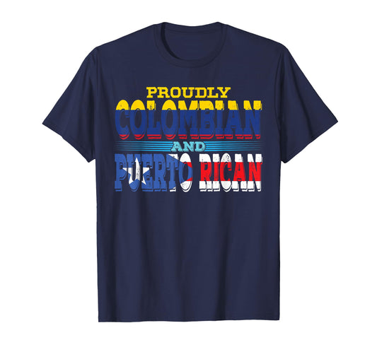Puerto Rico Colombia Flag Half Puerto Rican Half Colombian T-Shirt
