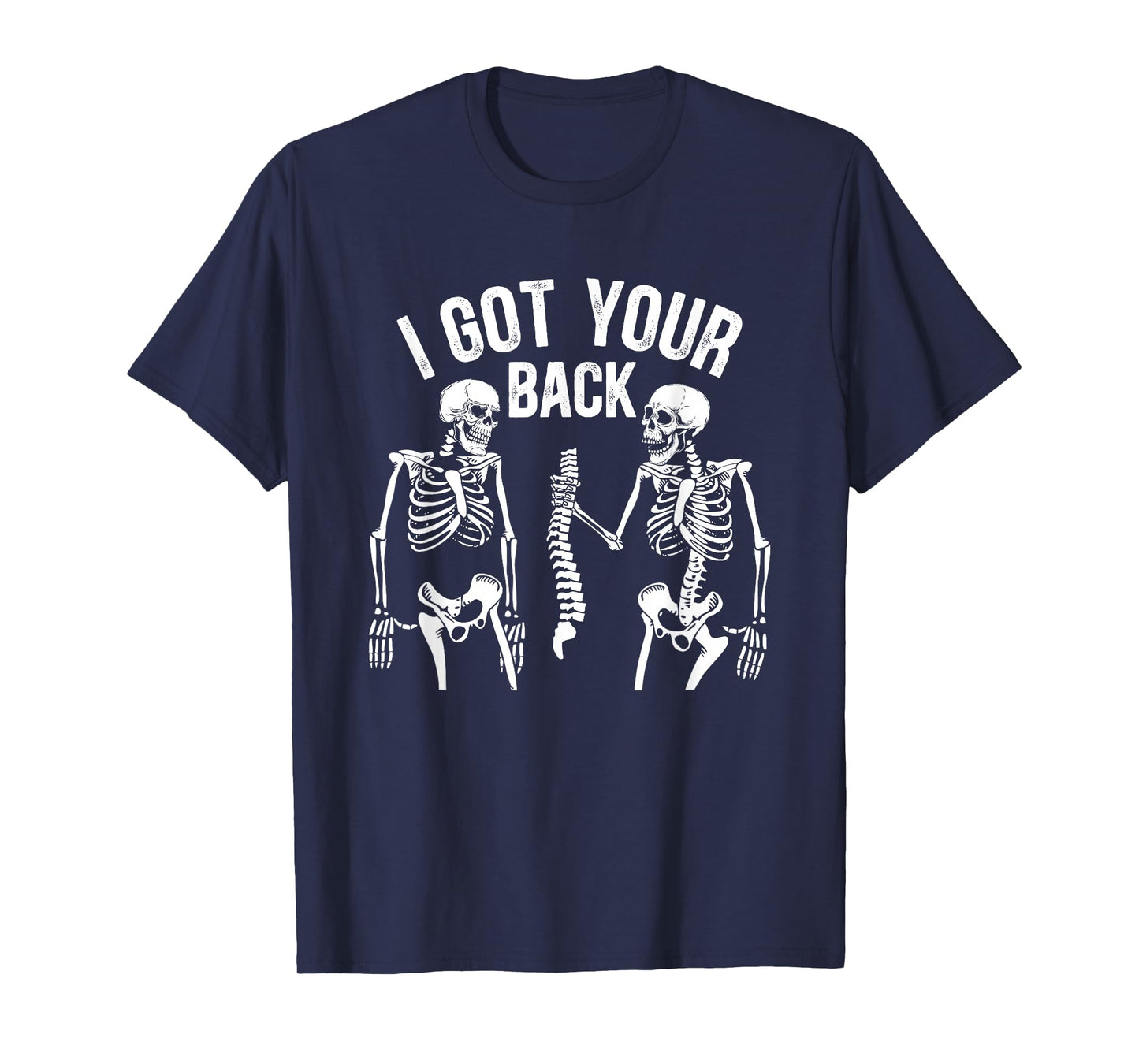 Addictive Designs Halloween Merch Funny Halloween Skeleton, I Got Your Back T-Shirt - Black, Unisex-Adults, Small, Short Sleeve