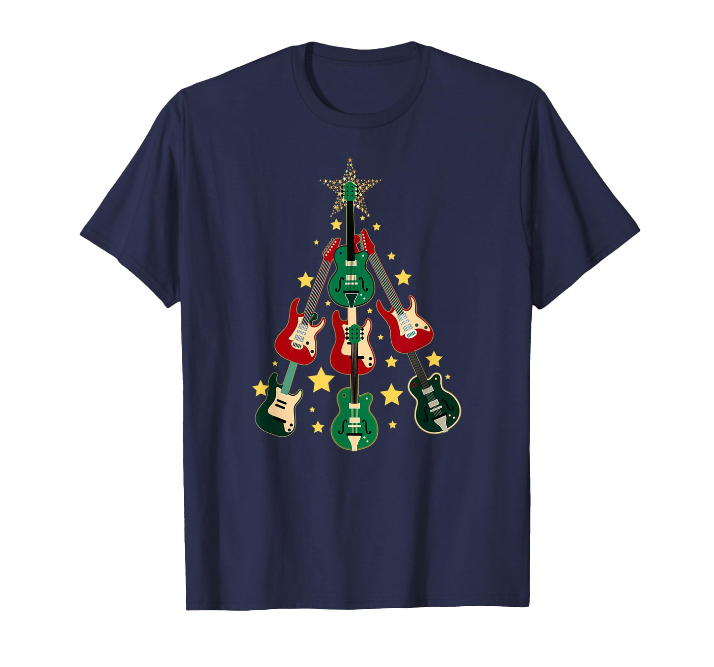 Cool Guitar Christmas Tree Guitar Lovers Christmas Tree T-Shirt