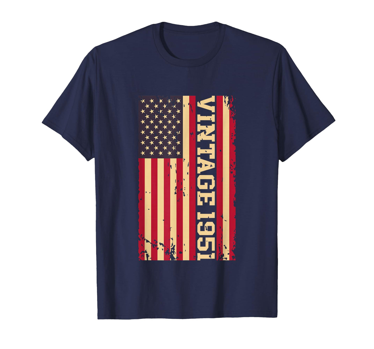 1951 Vintage 74th Birthday 74 Years Old American USA Flag T-Shirt