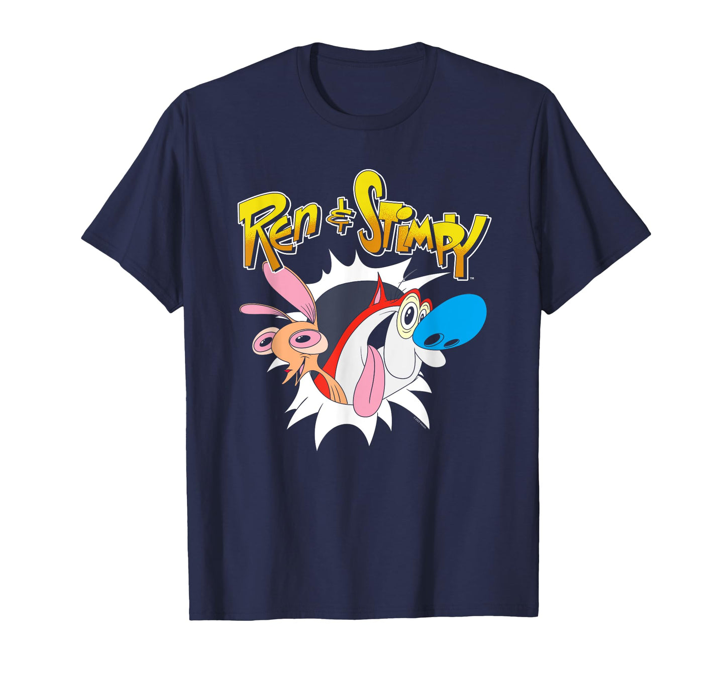 Ren and Stimpy Breaking Through Show Logo Funny Cartoon T-Shirt