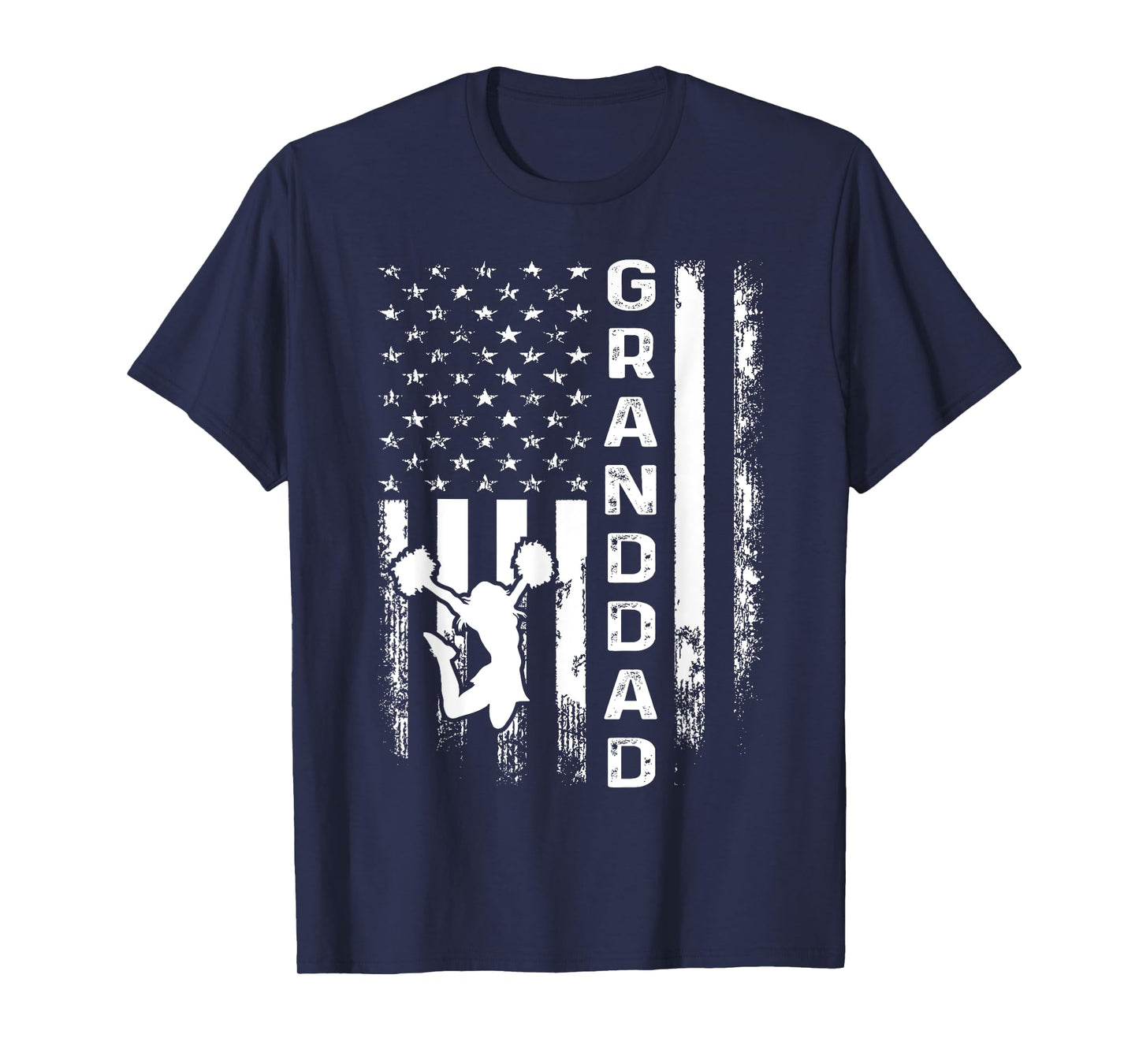 Cheer Granddad American Flag Cheerleading Cheerleader T-Shirt