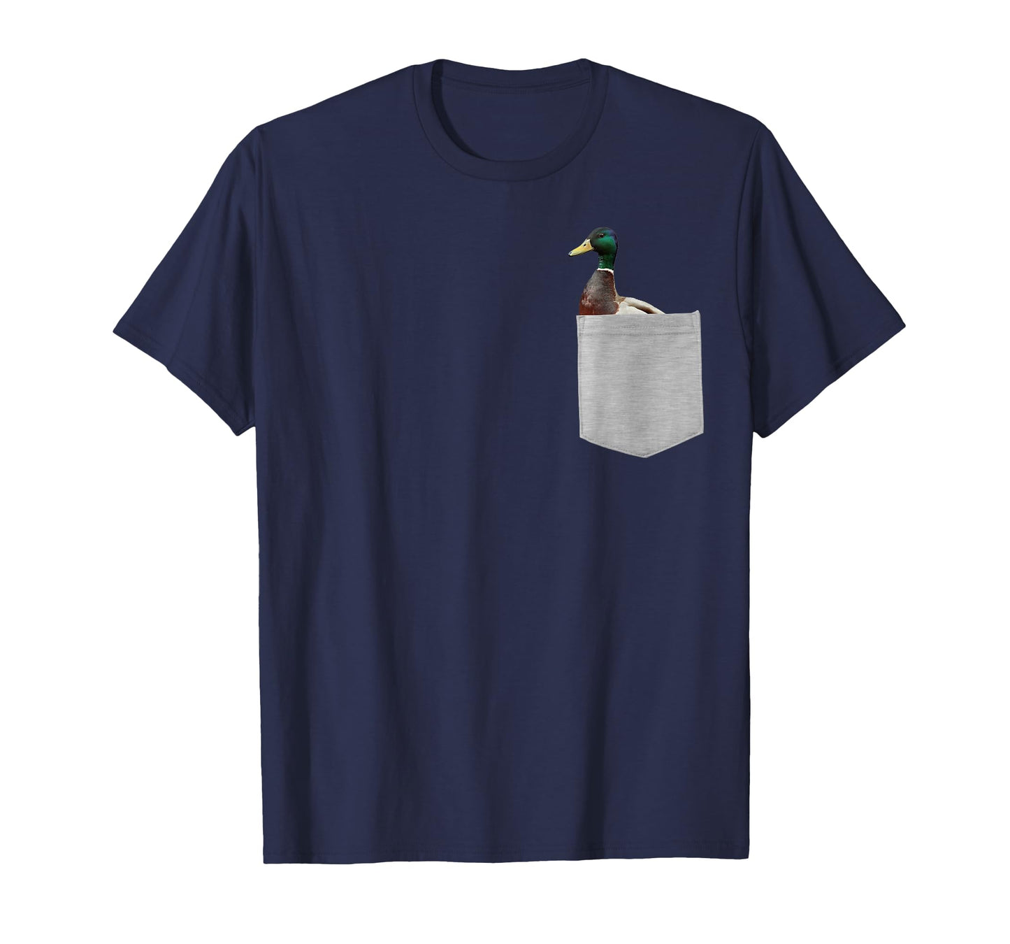 Animal in Your Pocket Funny Mallard Duck peeking out T-Shirt
