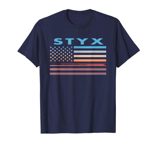 Vintage Sunset American Flag Styx, California T-Shirt