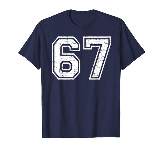 67 Number Sixty Seven Fun Meme Teen Student Teacher Matching T-Shirt