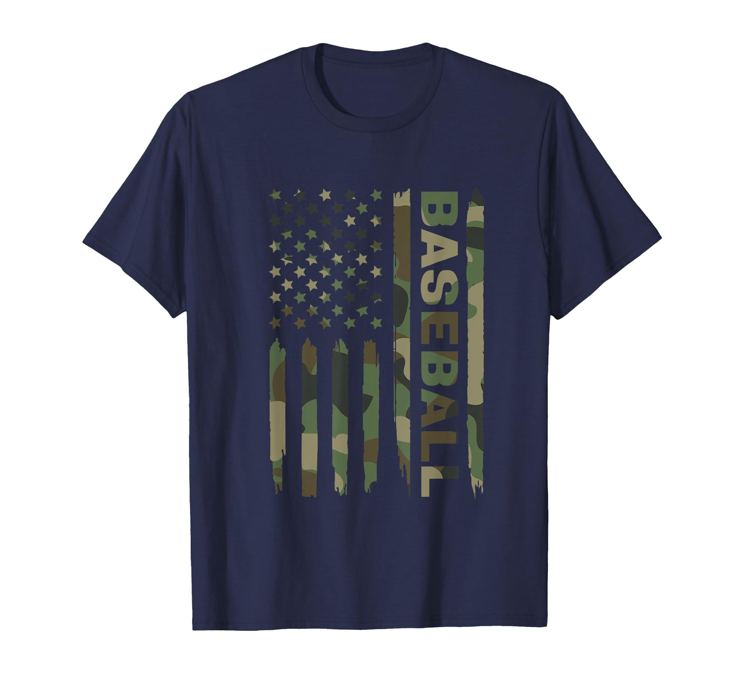 Baseball American Flag Camo T-Shirt