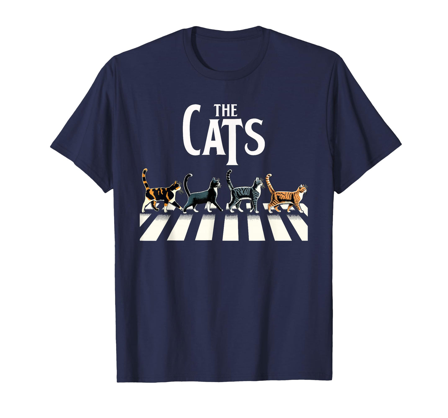 Retro Cat Rock Music Gift Men Kids Women Funny Cat T-Shirt