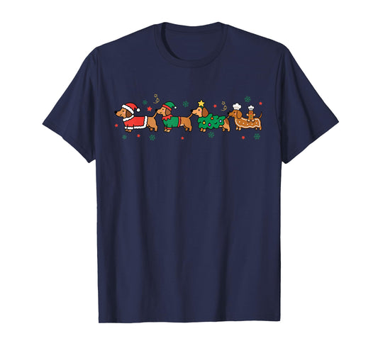 Christmas Dachshund Dog Mom Xmas Wiener Family Matching T-Shirt