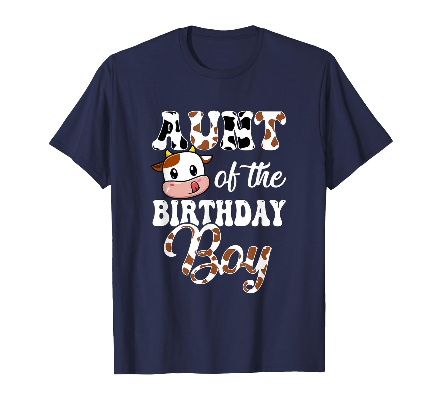 Aunt Of The Birthday Boy Cow Farm 1St Birthday Boy T-Shirt