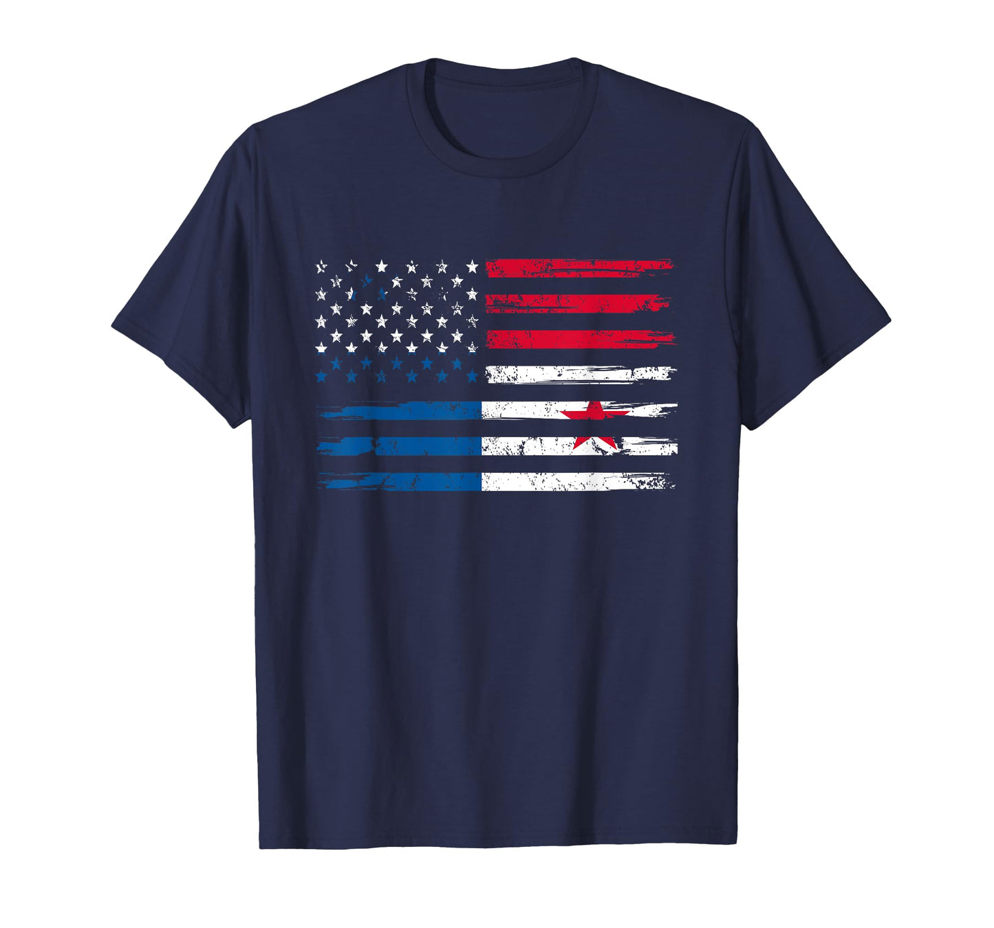 Half American And Panamanian Panama Usa Vintage Flag Men T-Shirt