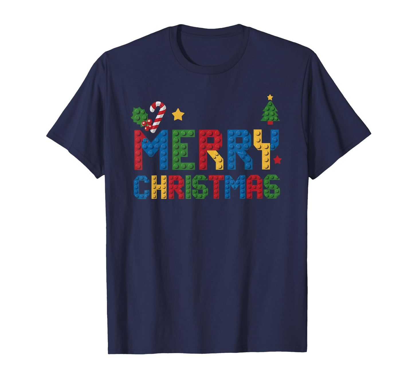 Merry Christmas Master Builder Kids Building Blocks Bricks T-Shirt